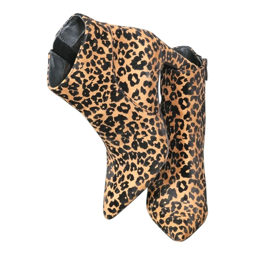 Steve Madden Jenn Pointed Toe Annimal Print‎ Ankle Boots Size 8 Fall Fashion